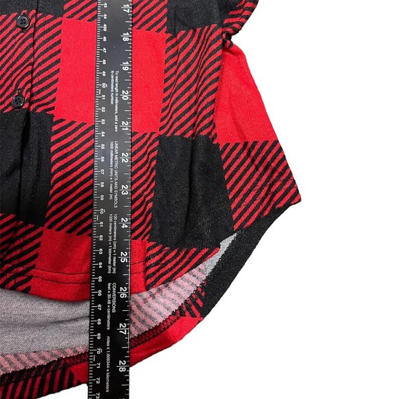 Maternity Love Womens Red Black Plaid Long Sleeve Soft Button-Up Shirt Size M - Picture 13 of 13